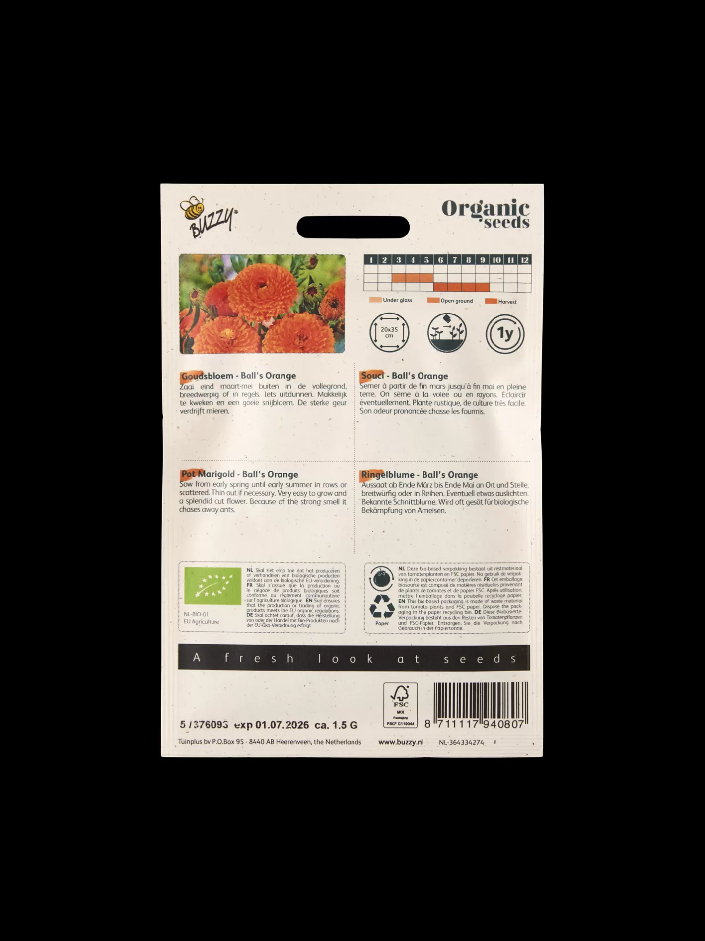 Flash Sale Buzzy® økologiske Ball's Orange Morgenfruefrø Have