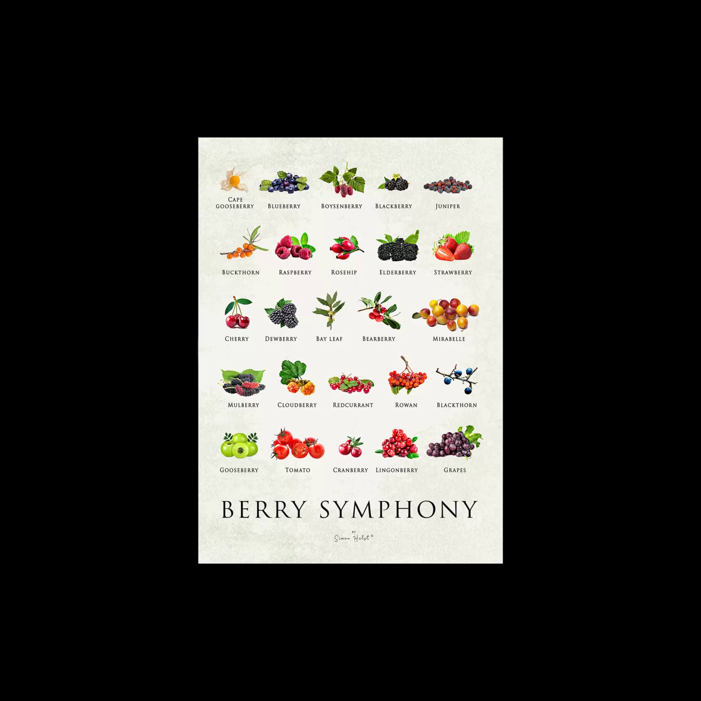 Store Plakat Berry Symphony 50 X 70 Rammer Og Plakater