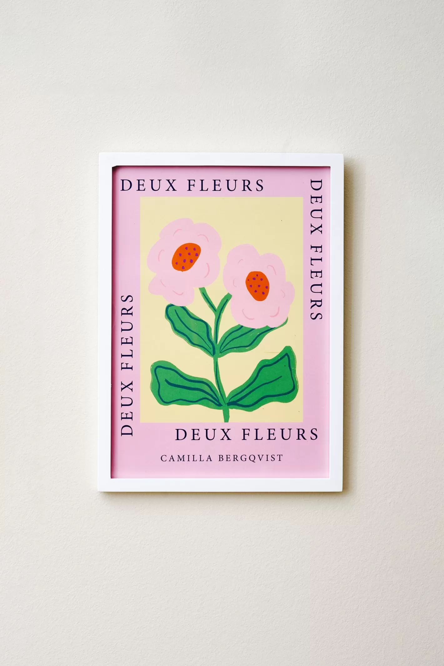 Clearance Plakat Deux Fleurs Pink A4 Rammer Og Plakater