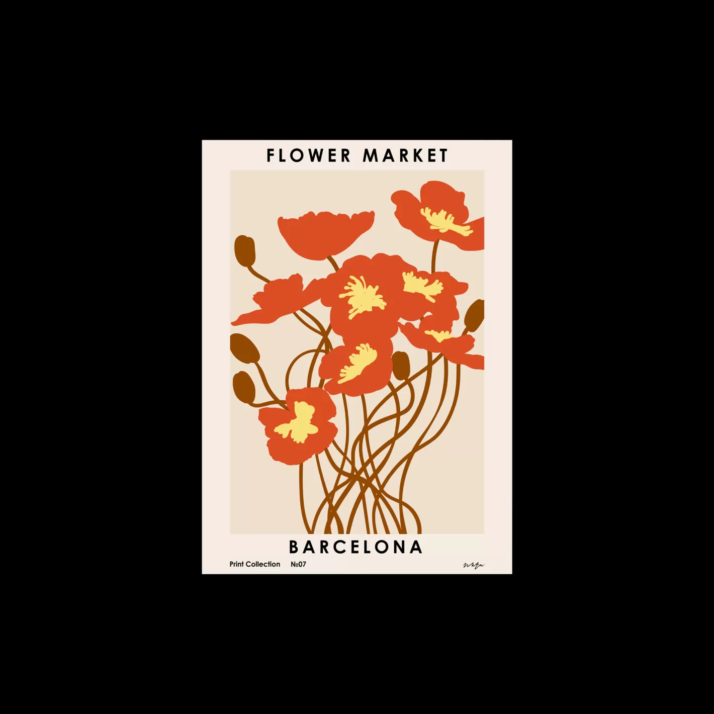 Cheap Plakat Flower Market Barcelona 50 X 70 Rammer Og Plakater